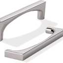 khtumeware 2 Pack Solid Handles 4-Inch(102mm) Polished Nickel Cabinet Pulls,Heavy Duty for Kitchen Cabinets, Cupboards, Drawers and Bathroom Hardware