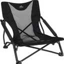 Cascade Mountain Tech Camping Chair - Low Profile Folding Chair for Camping, Beach, Picnic, Barbeques, Sporting Event with Carry Bag , Black