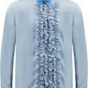 EDAUWAE Harry and Lloyd Costume Shirt,Mens Fun Suit Dumber Orange Shirt Dumb Blue Tees with Bow Tie 90s Halloween Cosplay (XXL)