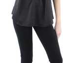 Anne Klein Womens Satin Twist Neck Halter Top (X-Small, Bla)