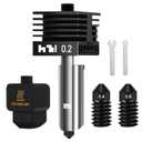 0.2mm Hotend for Bambu Lab P2S/H2S/H2D/H2D Laster Full Combo/H2D AMS Combo/A1/A1 Mini, Extruder Print Head with Extra 0.4mm 0.6mm Nozzle Quick Swap Hot End Design (1PCS)