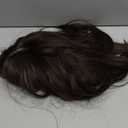 Short  Wavy Human Hair Toppers for Women and Men Clip In Toupee With Side Bangs Hair Partial Wig Wiglets Hairpieces (Dark Brown)