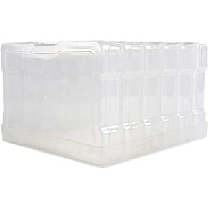 novelinks Clear 4"x6" Photo Storage Boxes  6 Pack Plastic Photo Organizer Cases with Lids, Picture Storage Containers for 4x6 Prints, Craft & Memory Card Sorting Box-Clear