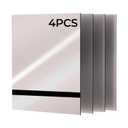 Creatorally 4PCS Laser Engraving ABS Double Color Plastic Sheets, 12" x 8" Engravable Blanks for Custom Name Badges, Signs, Retail Logos, DIY Crafts (Mirror Silver/ Black)