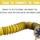16 Inch 25FT PVC Flexible Duct Hose for Utility Blower Exhaust Fan | Flex Portable PVC Duct, Connecting Belt & D-shaped Rings, Easy Install, Industrial Ventilation, Confined Space Blower Exhaust