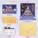 Thboxes Birthday Cards, 3D Pop Up Birthday Card, Fireworks, Lights, Music and Cake Happy Birthday Card, Birthday Gift Card with Envelope and Blank Card for Women, Men, Husband, Wife, Kids, Mom, Dad