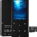 144GB MP3 Player, Bluetooth 5.2 Music Player, HiFi Sound Digital Music, Built-in HD Speaker, FM Radio, Voice Recorder, Earphones Included, MP3 Player for Friends, Kids, Students, Seniors (Black)