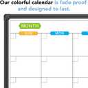 JILoffice Dry Erase Calendar Whiteboard - Magnetic White Board Monthly 36 x 24 Inch, Black Aluminum Frame Wall Mounted for Office Home and School
