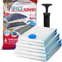 6 Pack Variety Vacuum Seal Bags for Clothing, Travel, Blankets & Comforters - Compression Bag with Hand Pump - Space Saver Vacuum Storage Bags for Bedding, Moving, Travel & Organization (2M, 2L&2XL)