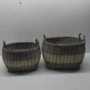 HD Large Oval Hyacinth Baskets Set of 2
