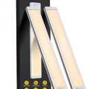 14.7inch Under Cabinet Lighting, 2 Pack Rechargeable Motion Sensor Light Indoor, 5 Levels Dimmable Magnetic Closet Lights, Wireless Under Counter Lights for Kitchen, Stairs,Hallway (Warm White Light)