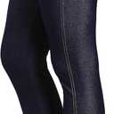 Prolific Health Women's Jean Look Jeggings Tights Slimming Many Colors Spandex Leggings Pants Capri S-XXXL (3X-Large, Navy Blue Capri)