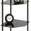 Convenience Concepts Designs2Go Classic Glass 4 Tier Corner Shelf, Black Glass