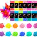 Matio Color Run Powder, 12 Pack 3.5oz/100g Each Natural Holi Powders Assorted Coloring Rangoli Bulk, Washable Chalk Powders Paint for Color War, Summer Camp, Photography Smoke, Gender Reveals