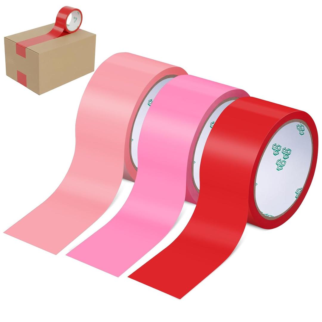 Ctosree 3 Rolls Packaging Tape 50 Yard x 2 Inch Decorative Printed Duct Wrapping Tape for DIY Crafts Scrapbooking Crafting Boxes Decorations (Solid Color)