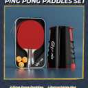 Glymnis Ping Pong Paddles Set, Ping Pong Balls with Retractable Net,Table Tennis Rackets with Carry Bag, Indoor/Outdoor Table Tennis Game Accessories