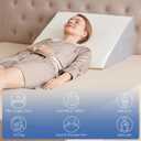Wedge Pillow, Wedge Pillow for Acid Reflux, Back Pain Relief, Cooling Memory Foam Top, Bed Wedge Pillows for Headboard, Sleeping, Snoring, Back Support, After Surgery. 24*24*7.5inch wedge pillow
