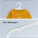 ABHENG Plastic Kids Hangers, Pack of 100, Ultra Slim Closet Hangers, Non-Slip, Space-Saving, Sturdy, 14" W x 7" H (for Children Aged 7-12 Years), White, UAPY07100W