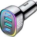 90W for iPhone 17 Pro Car Charger USB C, 4-Port Car Charger Fast Charging, PD&QC3.0 Type C Car Phone Charger, Cigarette Lighter Adapter, Car Accessories for iPhone 16 16e 15 17 Air Pro Max, Samsung