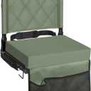 Sheenive Green Stadium Seats for Bleachers with Back Support, Padded Soft Comfy Backs and Cushion, Wide, Portable Folding Comfort Chair with Shoulder Strap, Perfect for Sports Events