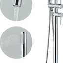 YAGATAP Freestanding Bathtub Faucet Floor Mount Tub Filler Chrome High Flow Shower Faucets with Handheld Shower Mixer Taps Swivel Spout