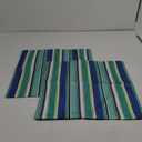 Adabana Blue Outdoor Waterproof Throw Pillow Covers 18x18, Decorative Colorful Striped Pillows Cover Set of 2 for Patio Garden Porch