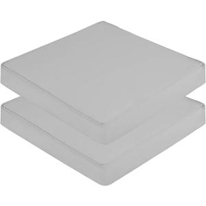 Liveinu Outdoor Chair Cushions for Patio Furniture, Waterproof Outdoor Seat Cushions, Square High Density Foam Out Door Chair Pads, Grey, 18x18x1.6(Pack of 2)