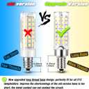 ALIDE E12 C7 Dimmable Led Candelabra Bulbs Kx 2000 60 Watt Replacement, 6000k Daylight White T6 110V 120V Small Base E12 LED Bulbs 6W for Ceiling Fan Salt Lamp Chandelier Lighting,600lm,8Pack