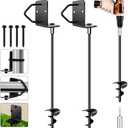 Ground Anchors Screw in 27" Set of 2 Trampoline Stakes Heavy Duty Mobile Home Shed Anchors - Storage Shed Anchor Kit - Playset Swing Anchors - Stakes for Fence,Carport,Garden (Black, 2 x 27in)