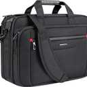 VANKEAN Laptop Briefcase Premium Laptop Case Fits Up to 17.3 Inch Business Shoulder Bag Laptop Expandable Water-Repellent Messenger Bag for Men/ Women Computer Bag for Travel/ Business/ Black