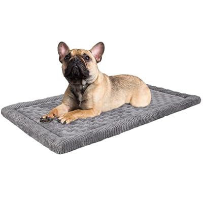 Dog Crate Pad 30x19 inch Gray Memory Foam Dog Bed Mat Small Medium Grey Washable Puppy Sleeping Bed Anti Slip