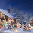 8 Pcs Christmas Nativity Scene Outdoor Yard Signs with Stake, Jesus Birth Manger Scene Religious Christmas Decorations for Lawn Pathway Outdoor Garden Decors