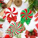 HAKOTI Peppermint Christmas Decorations Tableware, Candy Christmas Decorations includes Peppermint Plates and Peppermint Napkins, Candy Cane Plates and Napkins for Peppermint Candy Decorations