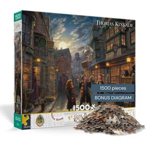 Ceaco - Thomas Kinkade Studios Harry Potter Diagon Alley 1500 Piece Jigsaw Puzzle with Bonus Poster
