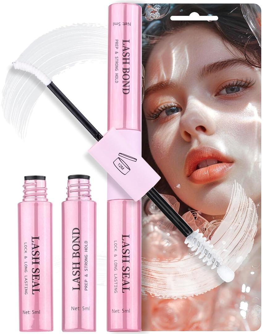 3 x White Lash Bond and Seal Lash Glue Waterproof Clear Lash Cluster Glue For Eyelash Clusters Sweatproof Long Lasting Invisible Lash Extension Adhesive DIY At Home by Zegaine