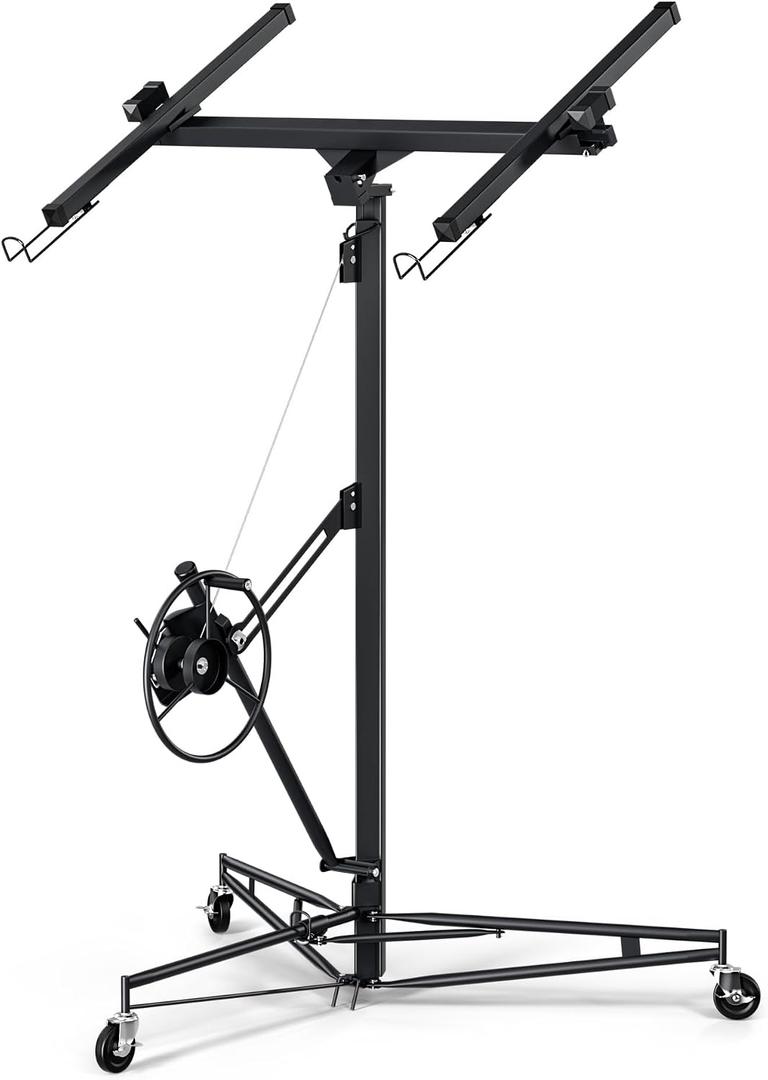 11 Ft Heavy Duty Drywall Lift Sheetrock Hoist,Rolling Drywall Panel Lifter