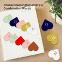 2 x Personalized Leather Heart Bookmark with Initial, Cute Letters Custom Corner Book Mark for Reading Women, Student, Book Lovers, Teacher Appreciation Gifts (Red+Brown+Pink+Honeydew Green, J)