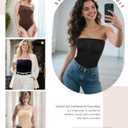 Women's Strapless Shapewear Bodysuit Tummy Control Seamless Sculpted Body Shaper with Removable Straps, Medium