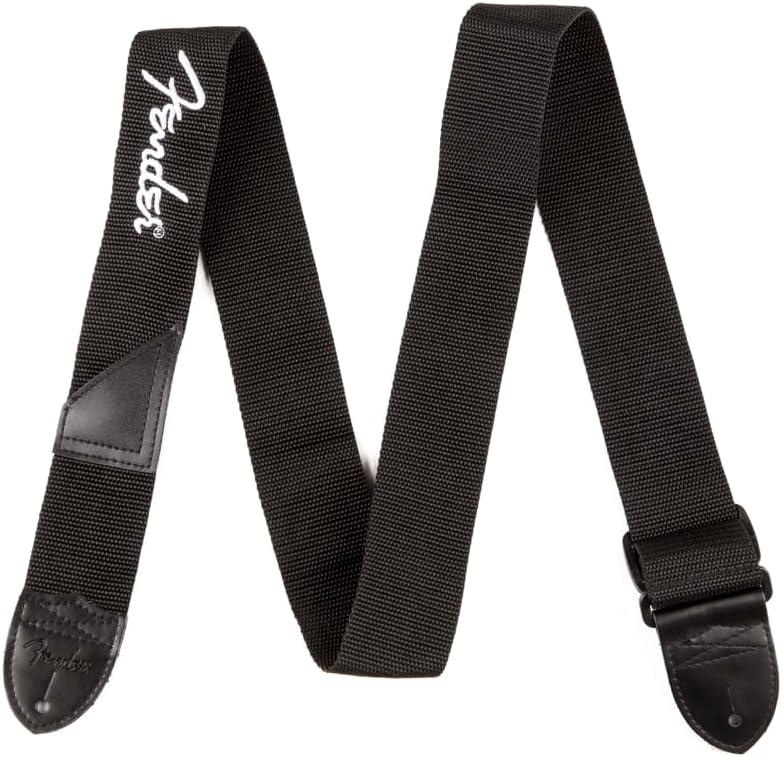 Fender Strap (Black With White Logo)
