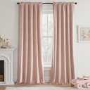 MIULEE Baby Pink Velvet Curtains 96 Inch Long Luxury Super Soft Thermal Insulated Blackout Curtains Room Darkening Drapes Rod Pocket for Nursery Bedroom Living Room Set of 2 Panels, W40 x L96 Inch