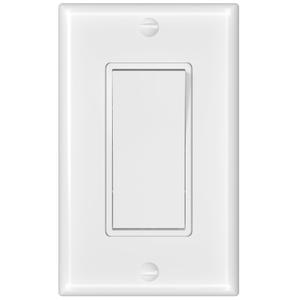 2 Pack Single Pole Light Switch with Wall Plate, UL Listed, 15A 120/277V, On/Off Rocker Paddle Interrupter Wall Switch, Grounding Screw, Residential Grade, Suitable for Home and Business, White