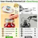 Mason Jar Vacuum Sealer with Reusable Wide & Regular Mouth Lids | Fast Vacuum Sealing, Easy to Open Lids, Portable Electric Canning Sealing Machine for Meal Prep & Pantry Food Preservation