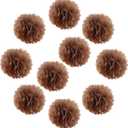 10pcs DIY Decorative Tissue Paper Pom-poms Flowers Ball Perfect for Party Wedding Home Outdoor Decoration (12-inch Diameter, Coffer)