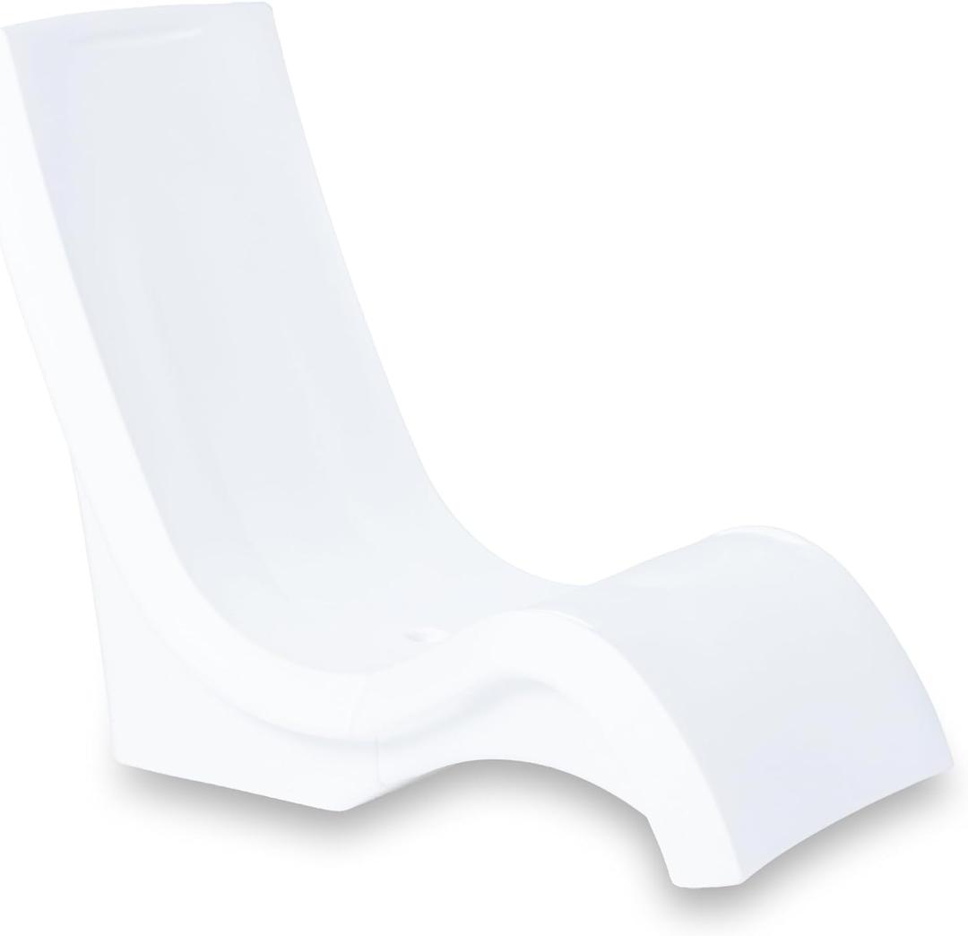 Step2 Vero Pool Chair, Fade-Resistant, Waterproof Patio Furniture for Sun Shelf, Use in Pools up to 9-Inches of Water, Weighted, White