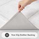 SHACOS Large Soft Bathroom Rugs 24"x60" Long Bath Runners Non Slip Washable Absorbent Bath Mats Carpets Bathroom Tub Double Sink Vanity Floor Mats, White 2'x5'