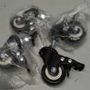 4Pcs 1.5 Inch Heavy Duty Caster Wheels Swivel Casters with Brake and M8 Threaded Stem, Loading 50kg/110lbs Black Rubber