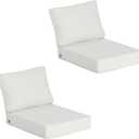 23.5"x27" Outdoor Deep Seat Patio Cushions Set of 2, Deep Seat Bottom Resilient Foam Filling Water-Resistant Stain-Resistant UV Resistant Weather Resistant with YKK Zippers, Almond, 23.5"x27"x5.5";2 Sets