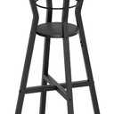 Bar Table, 2-Tier Round High Top Table, Pub Table, Home Bar Counter Height, Bistro Tables, for Kitchen, Living Room, Meeting Room, Pub, Black BT03BB