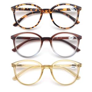 MODFANS Women Reading Glasses Pack of 3 Large Round Frame Readers Spring Hinges with 3 Pouch +2.75 MODFANS Women Reading Glasses Pack of 3 Large Round Frame Readers Spring Hinges with 3 Pouch +2.75