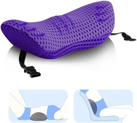 Powerole Lumbar Support Pillow,a backrest Pillow Used to Relieve Lower Back Pain,ergonomically Designed with Straps That can be Easily Secured to Office Chairs,Cars,beds,and Other Items.Purple